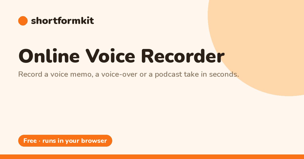 Online Voice Recorder: record audio in your browser, free, no app